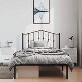  Metalni okvir za krevet s uzglavljem crni 100x190 cm | shoptok.hr