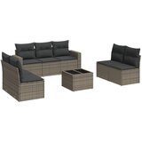 vidaXL 8-dijelni set vrtnih sofa od poliratana s jastucima sivi | shoptok.hr