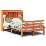  Knjižna postelja brez vzmetnice vošč. rjava 135x190 cm borovina, (21653634) | Shoptok.si