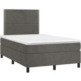 Box spring krevet s madracem tamnosivi 120 x 200 cm baršunasti | shoptok.hr