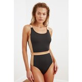 Trendyol Black Color Block Swimsuit Cene