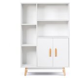  Moderna lesena knjižna omara za dom ali pisarno 80 x 24 x 119 cm (bela) | Shoptok.si