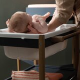 Qu-ax previjalna miza z banjico smart white naturel | Shoptok.si