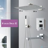 EYN Podometni tuš panel iz medenine | Tuš panel PT04042 — Fiksni — 20 cm | Shoptok.si