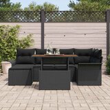  Sjedeća garnitura za vrt 7 kom. Crna poliratan 100 x 55 x 73 cm | shoptok.hr