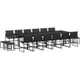  17dijelni vrtni blagovaonski set s jastucima crni od tekstilena | shoptok.hr