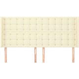  Vzglavje z ušesi krem 163x16x118/128 cm umetno usnje, (20954017) | Shoptok.si