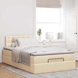  Otomanski okvir kreveta s madraca krem 120x190 cm od tkanine | Eponuda.ba