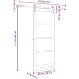 vidaXL klizna vrata sa setom hardvera bijela 83x211 cm puno drvo bor | shoptok.hr