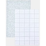 Sinsay Set pamučnih kuhinjskih krpa s kariranim i lisnatim uzorkom 2 pack | shoptok.hr