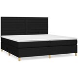 vidaXL Box spring postelja z vzmetnico črn 200x200 cm blago | Shoptok.si