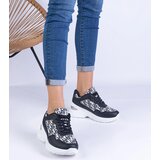 Gemre Black women's sports sneakers with metallic insert Ferenda | Shoptok.si