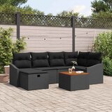  Sjedeća garnitura za vrt 7 kom. Crna poliratan 233,5 x 123,5 x 85 cm | Shoptok.si