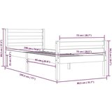  Posteljni okvir medeno rjav iz trdnega lesa 75x190 cm 2FT6, (20647223) | Shoptok.si