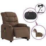 vidaXL Električni masažni naslanjač rjavo blago | Shoptok.si