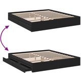  Okvir za krevet s ladicama crni 200x200 cm konstruirano drvo | shoptok.hr