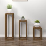 3-dijelni set stalaka za biljke boja meda od masivne borovine | shoptok.hr