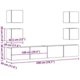 vidaXL 6-dijelni zidni set TV ormarić konstruirano drvo | shoptok.hr
