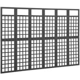 Furnova 6-delni paravan/mreža iz lesa jelke črne barve 242,5x180 cm, (21930014) | Shoptok.si
