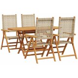  Vrtni set za objed 5 pcs Bež Čvrsto drvo akacije | Eponuda.com