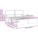  Okvir za krevet s uzglavljem Dimljeni hrast 200 x 200 cm | shoptok.hr