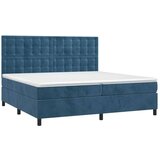  Box spring postelja z vzmetnico temno modra 200x200 cm žamet | Shoptok.si