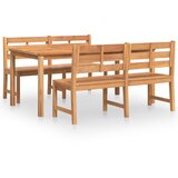  3-dijelni vrtni blagovaonski set od masivne tikovine Smeđa 180 cm table length | shoptok.hr