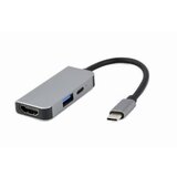 Docking station GEMBIRD USB adapter Type-C 3-in-1 multi-port adapter (USB port + HDMI + PD), silver, A-CM-COMBO3-02 | Eponuda.ba