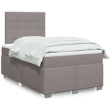 vidaXL Box spring postelja z vzmetnico taupe 120x190 cm blago | Shoptok.si
