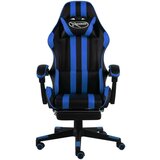 vidaXL racing stol z oporo za noge črno in modro umetno usnje | Shoptok.si
