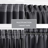 Restilo BLACKOUT curtain, steel grey, plain, classic, tie-back sash, classic style, multi-purpose tape, heavy blackout fabric, 140 x 260 cm | shoptok.hr