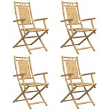  Sklopive vrtne stolice 4 kom 53 x 66 x 99 cm od bambusa | shoptok.hr