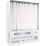 bijele konusne svijeće 24,5 cm, set od 40 komada