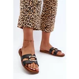 Kesi Women's flat slippers made of eco leather Sergio Leone Black