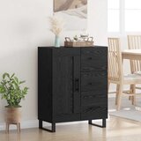 vidaXL Kreveta Crni hrast 69,5 x 34 x 90 cm Obrađeno drvo i čelik | shoptok.hr