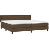  Krevet s oprugama i madracem tamnosmeđi 200x200 cm od tkanine | shoptok.hr