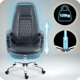 Sofotel 702-BLACK ergonomska pisarniška stolica iz eko usnja – črna | Shoptok.si