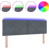  LED uzglavlje dizajn dijamantnih blokova tamno sivo 144 cm samet | shoptok.hr