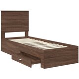  Krevetna konstrukcija Smeđi hrast i srebrna 70 x 190 cm | Eponuda.com