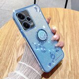 INORCO TPU ovitek za Xiaomi Redmi Note 12 Pro 5G/12 Pro+ 5G Galvaniziran bleščeč gradient Rhinestone Flower ovitek za telefon s stojalom, (22035576) Cene