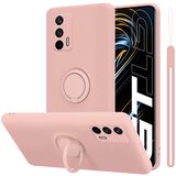 Cadorabo Ohišje, združljiv z Realme v tekoči roza barvi - zaščitni pokrov iz fleksibilnega silikona TPU z obročem, (20596682) | Shoptok.si