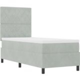 vidaXL Box Spring postelja z vzmetnico svetlo siva 80x200 cm žamet | Shoptok.si