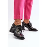 Kesi Black women's patent leather high-heeled shoes Nelione