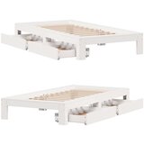 vidaXL Posteljni okvir brez vzmetnice bel 90x190 cm trdna borovina | Shoptok.si