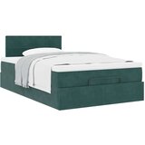 vidaXL Otomanski posteljni okvir z vzmetnico zelen 120x190 cm žamet, (21610332) | Shoptok.si