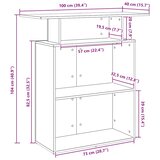  Recepcijski stol beton sivi 100x40x104 cm konstruirano drvo | shoptok.hr