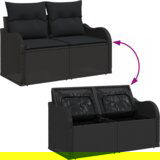 vidaXL set od 7 komada vrtnog kauča s jastučićima crni poli ratan | shoptok.hr