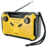 vanjski radio UKW (1014), AM, FM ručna obrtaljka, solarni panel, zaštićeno protiv prskanja, otporan na udarce, džepna svjetiljka žuta, crna
