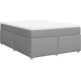  Krevet box spring s madracem svjetlosivi 140x200 cm od tkanine Slike