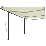 vidaXL Ročno zložljiva tenda s stebrički 6x3 m krem Cene